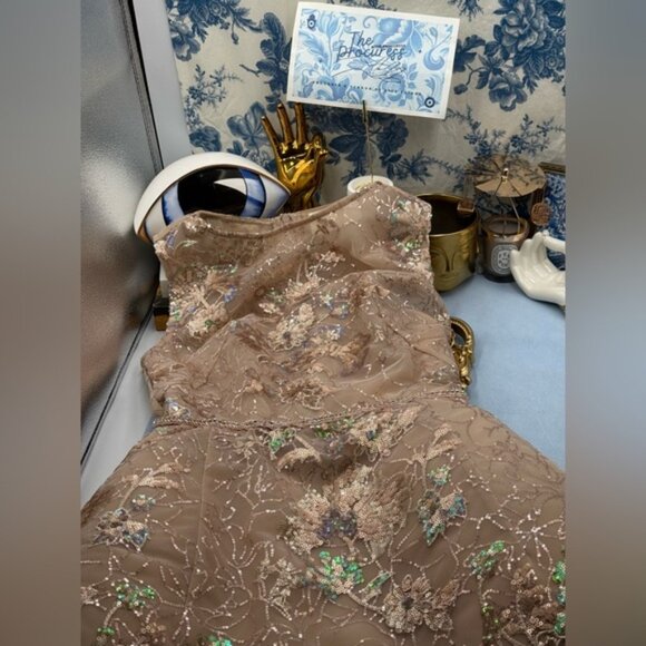 🆕 BRONX & BANCO 🧿 NWOT Violet Mini Dress, Gold & Champagne Sequin - Sz M US 6 - Picture 12 of 15